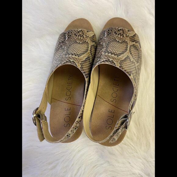 Sole Society Espadrille Slingback Snake-Print Wedge Shoes 8M “So Kellyn” WOMENS - Picture 7 of 12